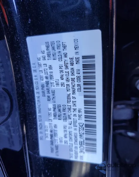 2021 Mazda Cx-30 Select z USA, uszkodzony, nr VIN 3MVDMBBLXMM272243